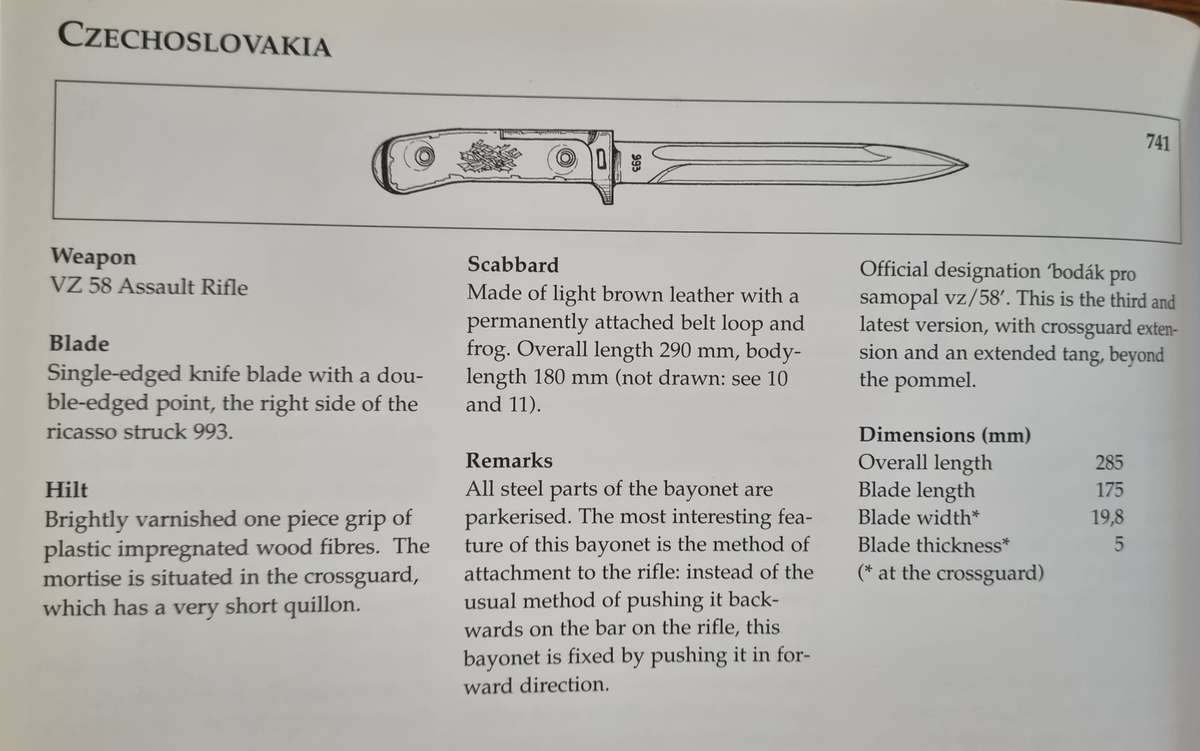 CZECH VZ58 BAYONET , 3RD TYPE and two books