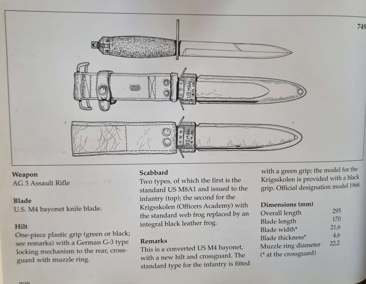 RARE NORWEGIAN OFFICERS G3 BAYONET