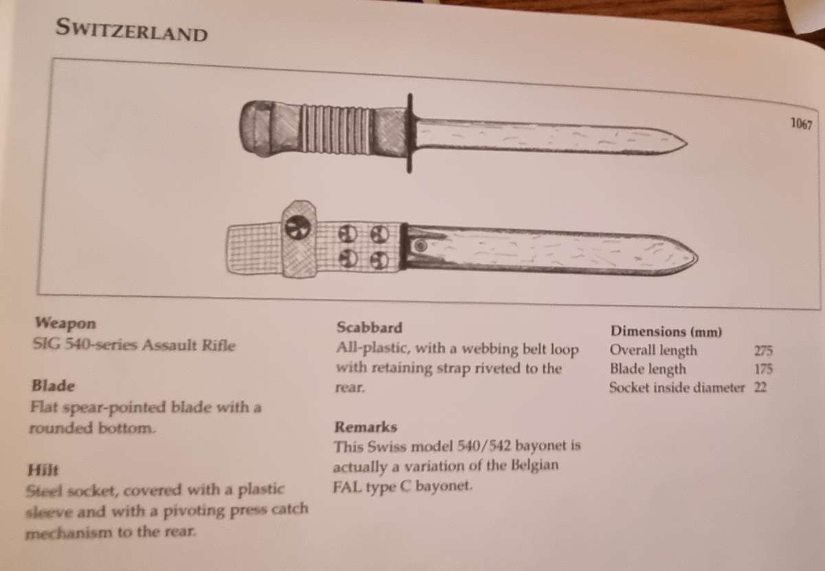 SWISS SIG 540 AND BELGIAN FN FAL C BAYONETS