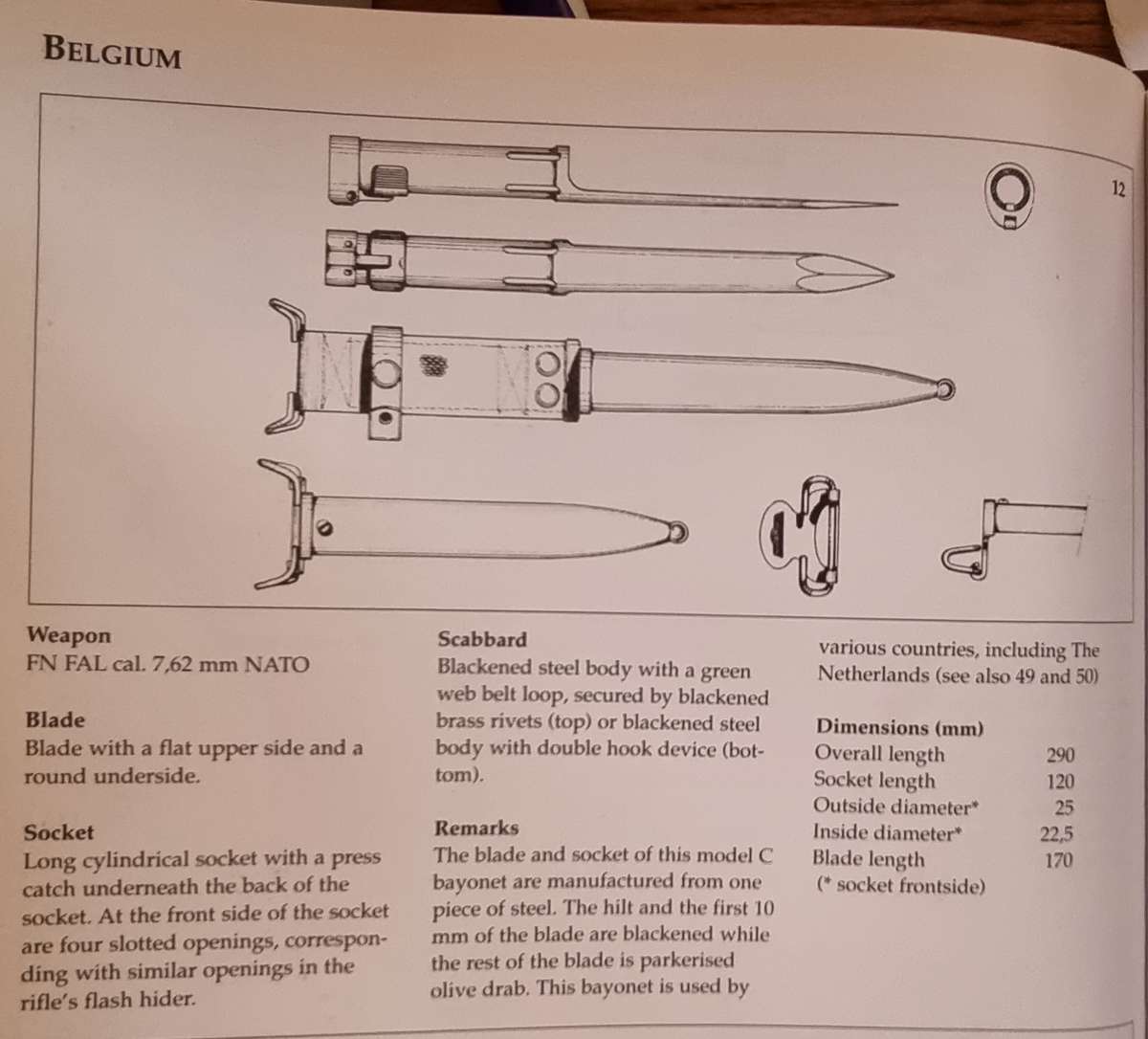 SWISS SIG 540 AND BELGIAN FN FAL C BAYONETS