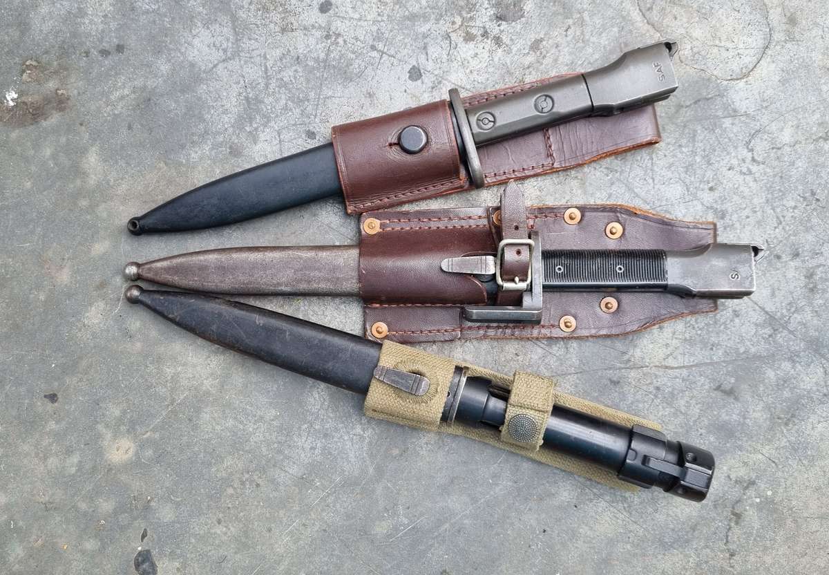 A SET OF THREE FN FAL BAYONETS FOR SALE
