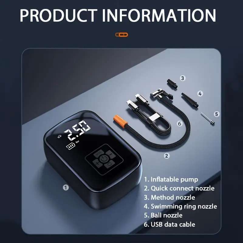 Portable Car Air Compressor Inflator Wireless