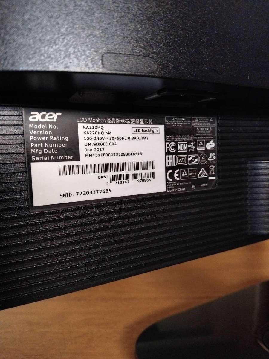 Acer KA220HQ 21.5" LCD Monitor