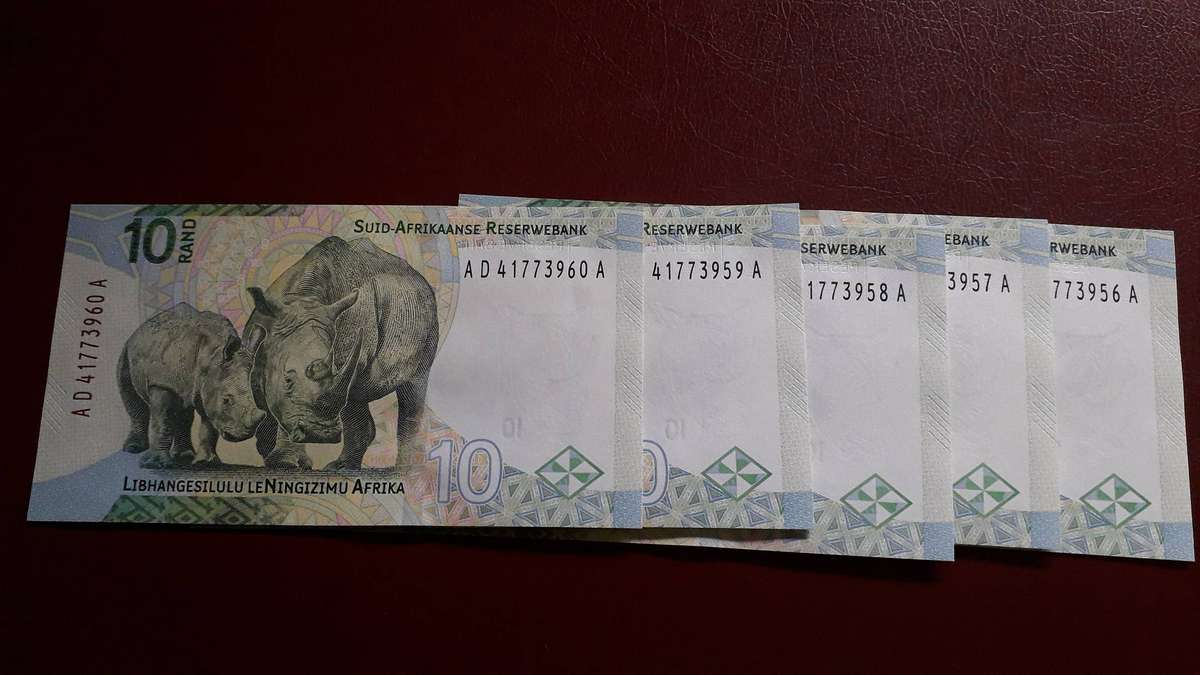 RSA  10 Rand (5x in sequence) UNC