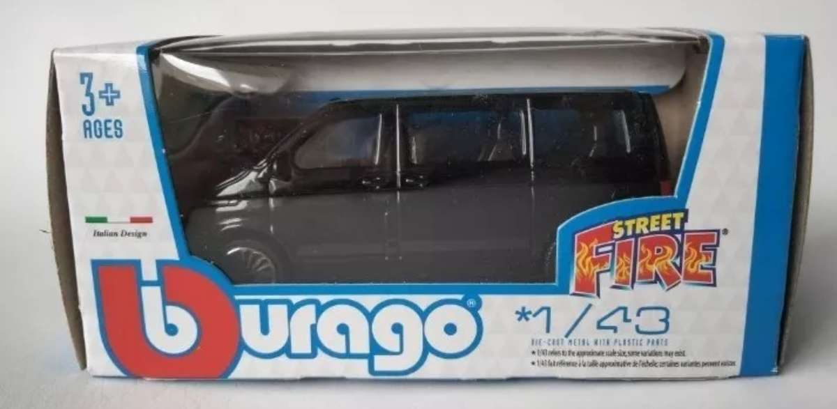 Volkswagen T6 Multivan 2020 black 1/43 Bburago #6171 instant wheels