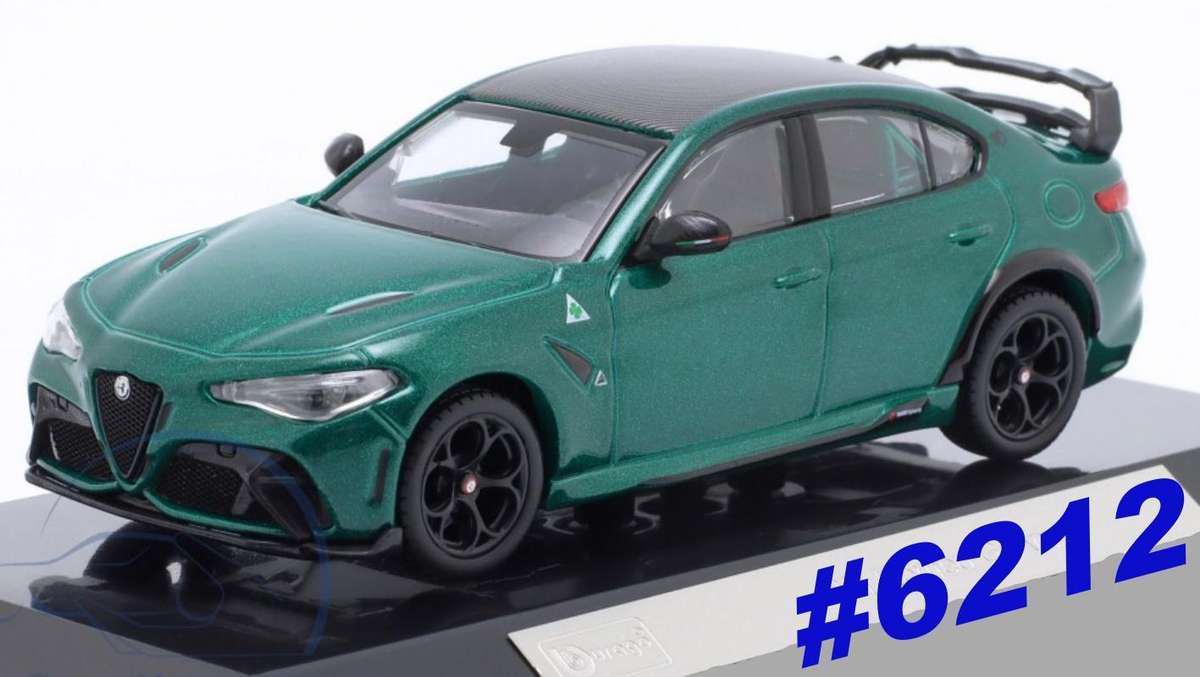 Alfa Romeo Giulia GTAm 2020 Montreal green metallic 1/43 Bburago NEW+boxed #6212 instant wheels