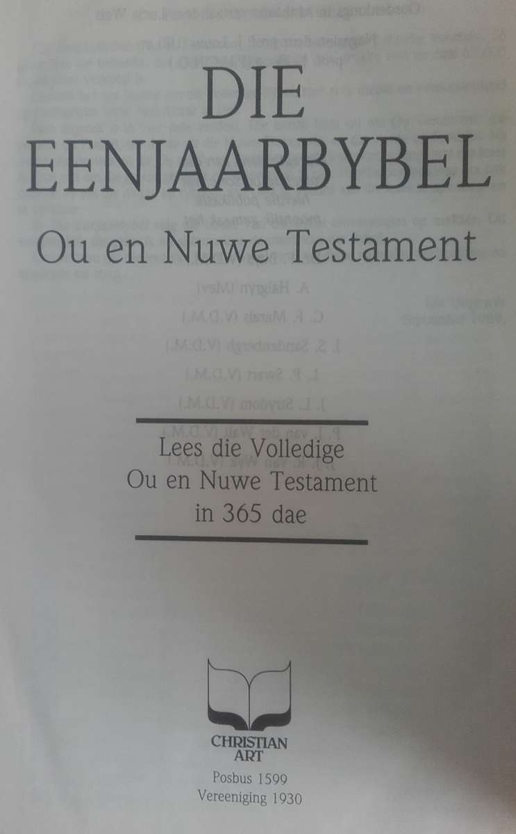 Bible - Die Eenjaar Bybel - 1989