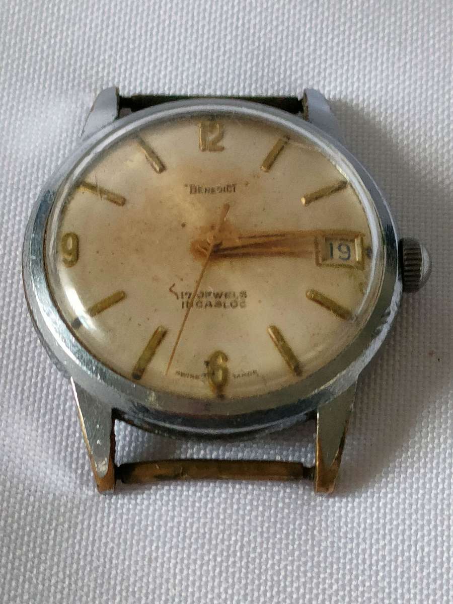 Vintage Benedict Incabloc Men's watch: 17 Jewels no strap but 100% working: Very Collectable
