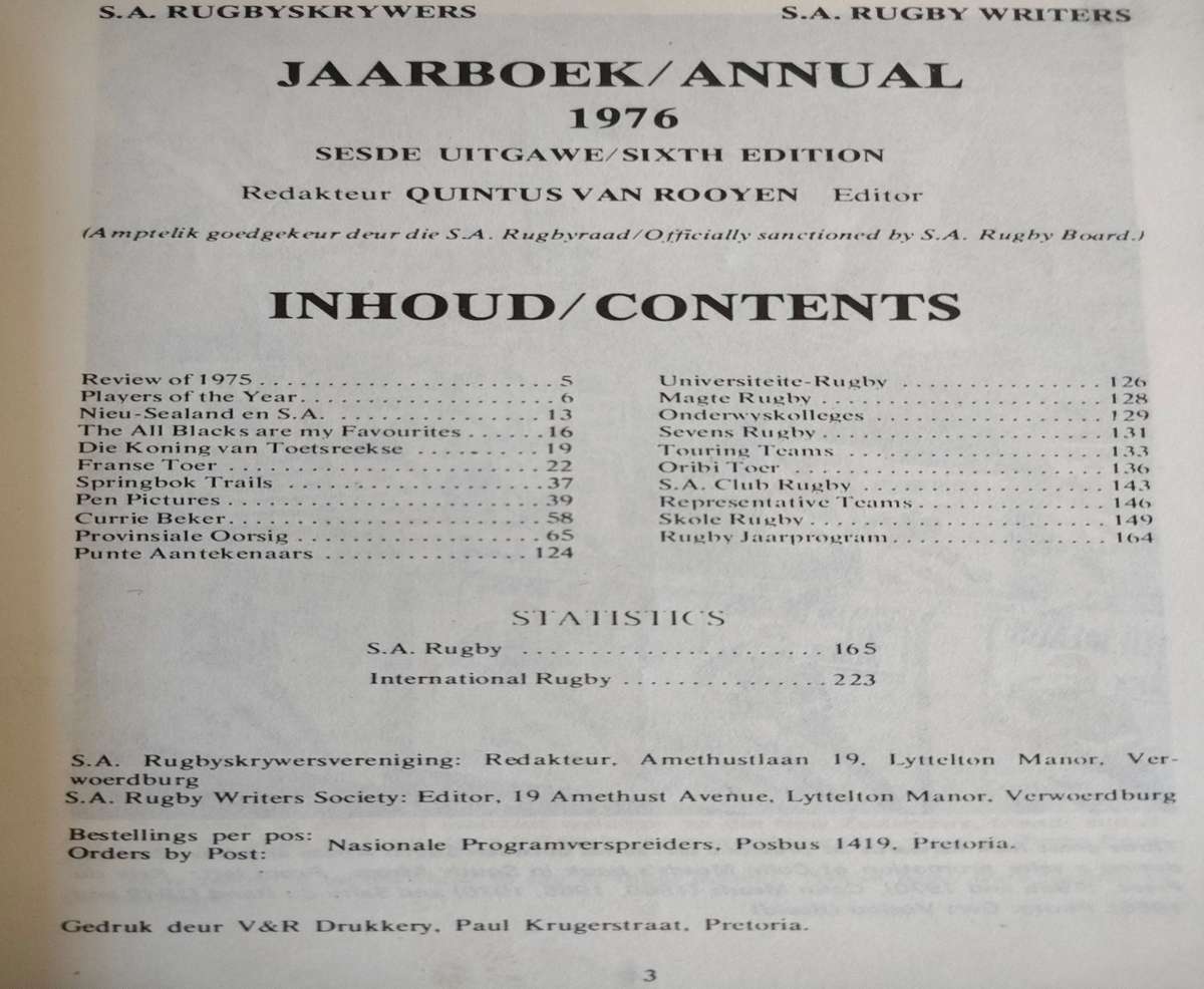 South African Rugby Annual: Good condition but without cover page