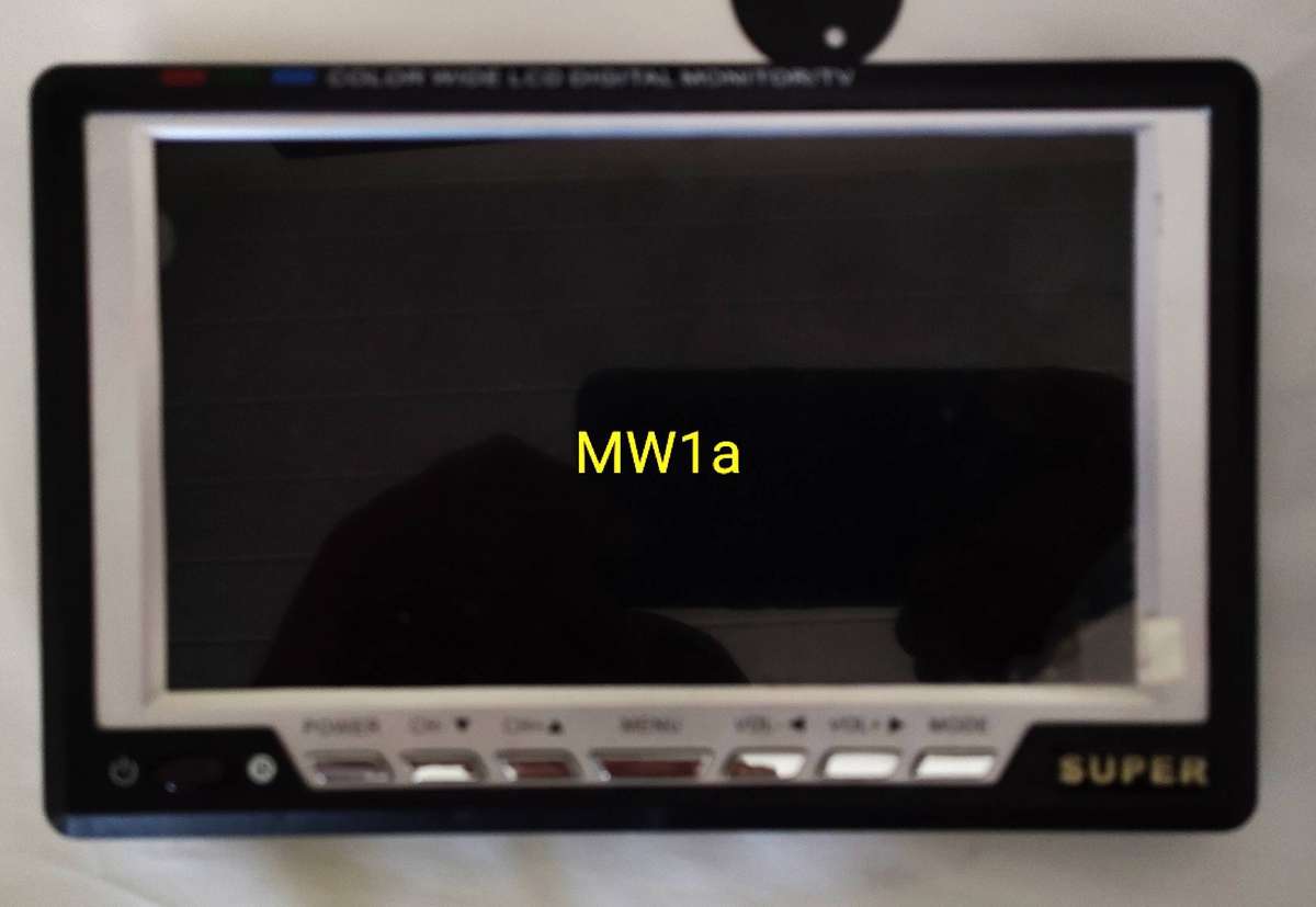 7" LCD monitor/TV - unused condition-specifications on box image- speaker-earphones-full TV system
