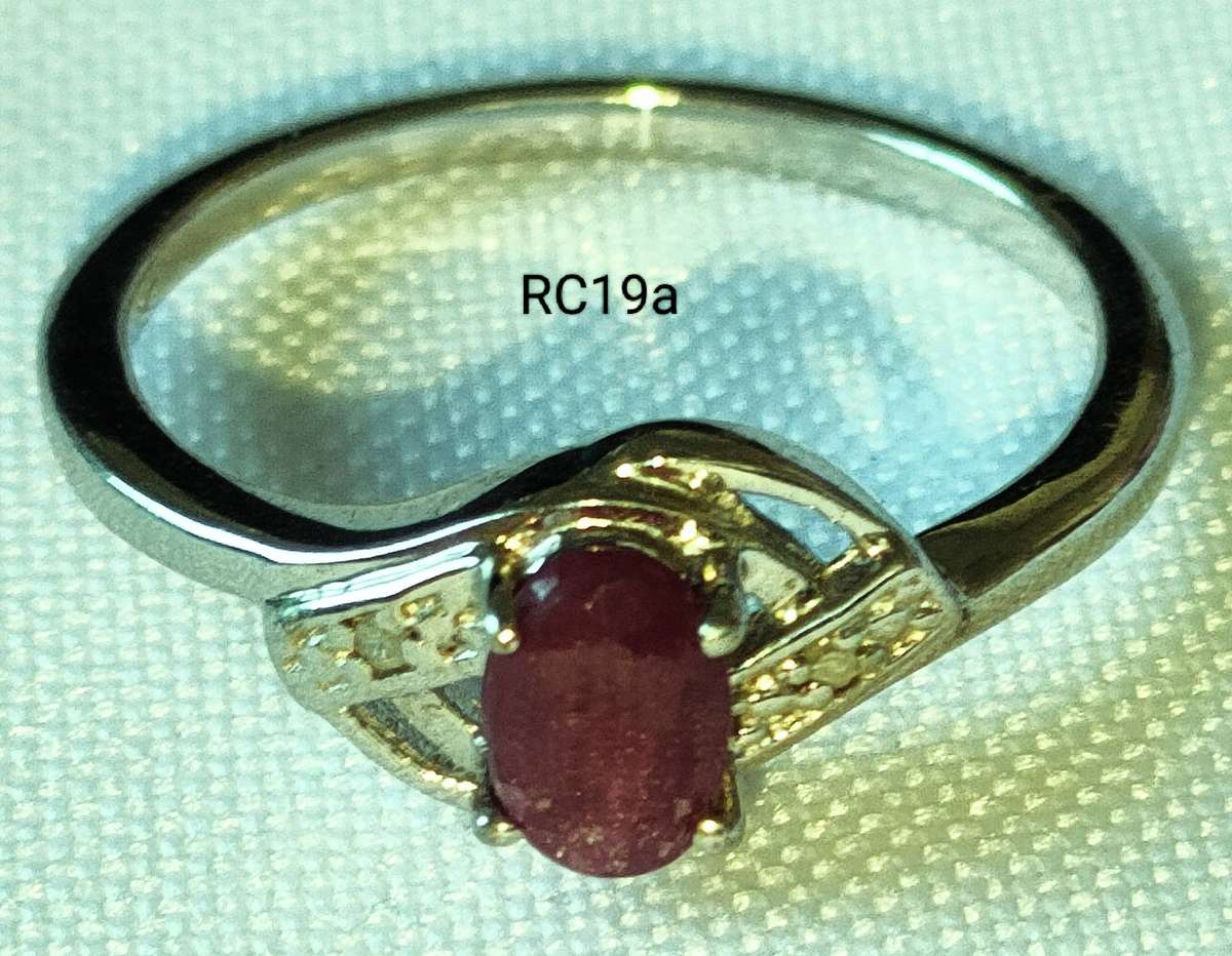 Top range-Sterling Silver Ruby and diamond ring -marked 925 - Guaranteed silver- US7