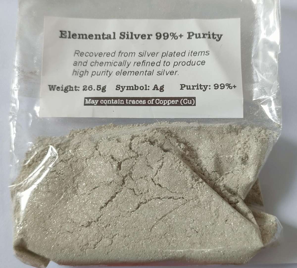 26,5 g Elemental Silver - 99% + purity - low starting price