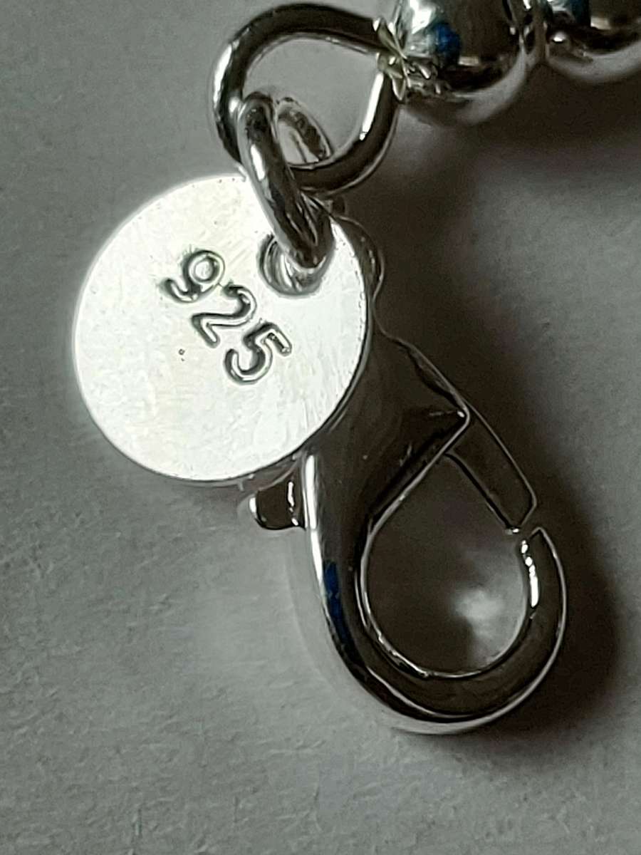 Sterling Silver bead bracelet - 925 stamp - 18.5 cm