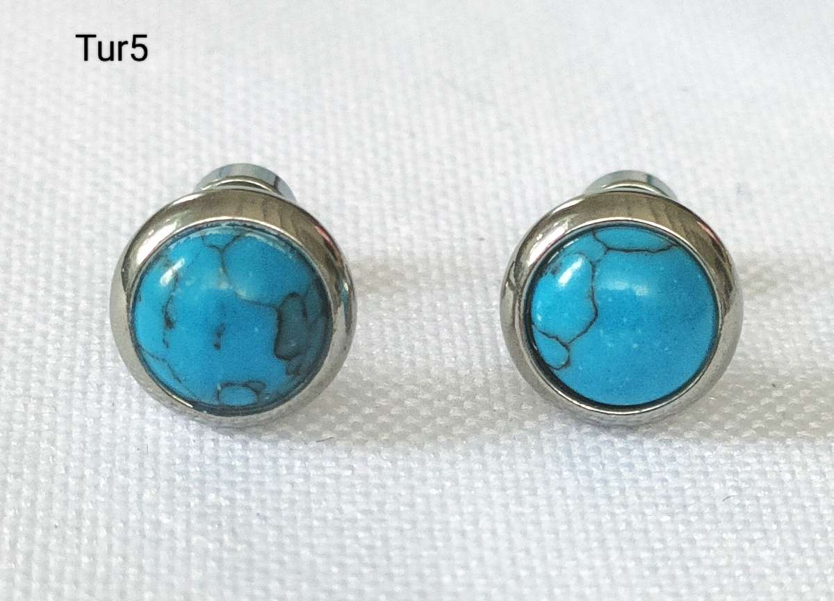 Turquoise earrings - lab created stones - studs