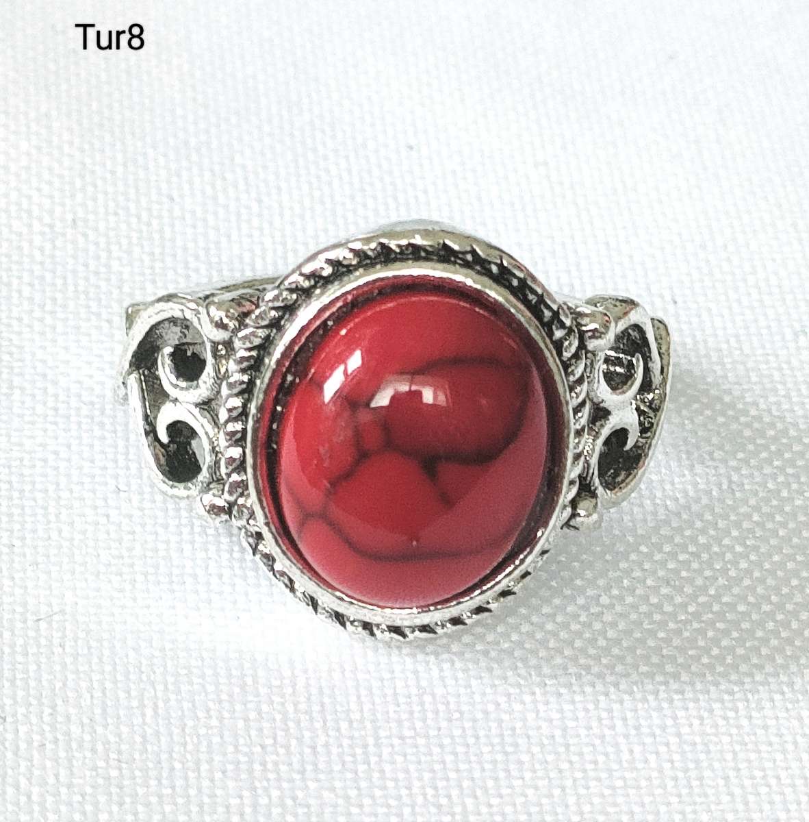 Dress ring -lab created Turquoise stone - size US 8