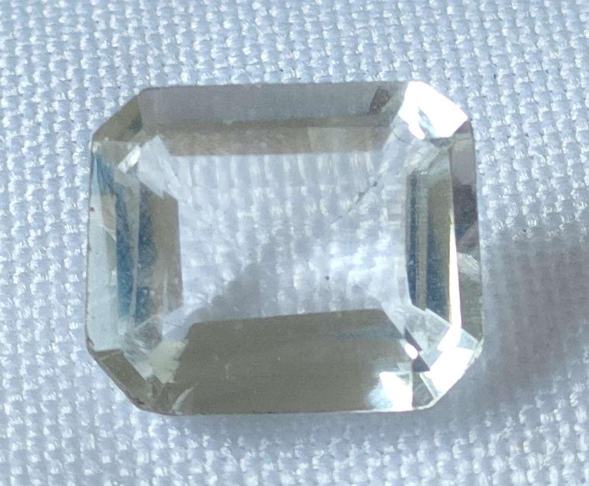 Large White Topaz- 11.7 mm -naturally mined - emerald cut - certification available