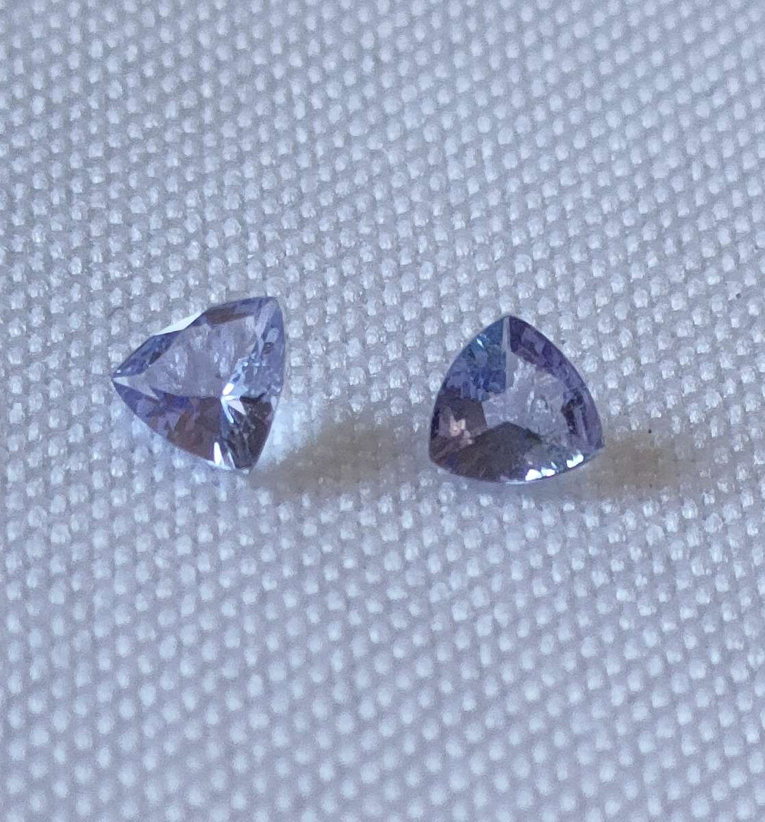 Natural Tanzanite gemstone pair: 4 mm: Trillian cut:  Lovely stone