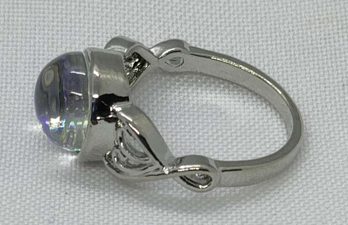 Lovely Vintage style lab created Moonstone ring - size US 7