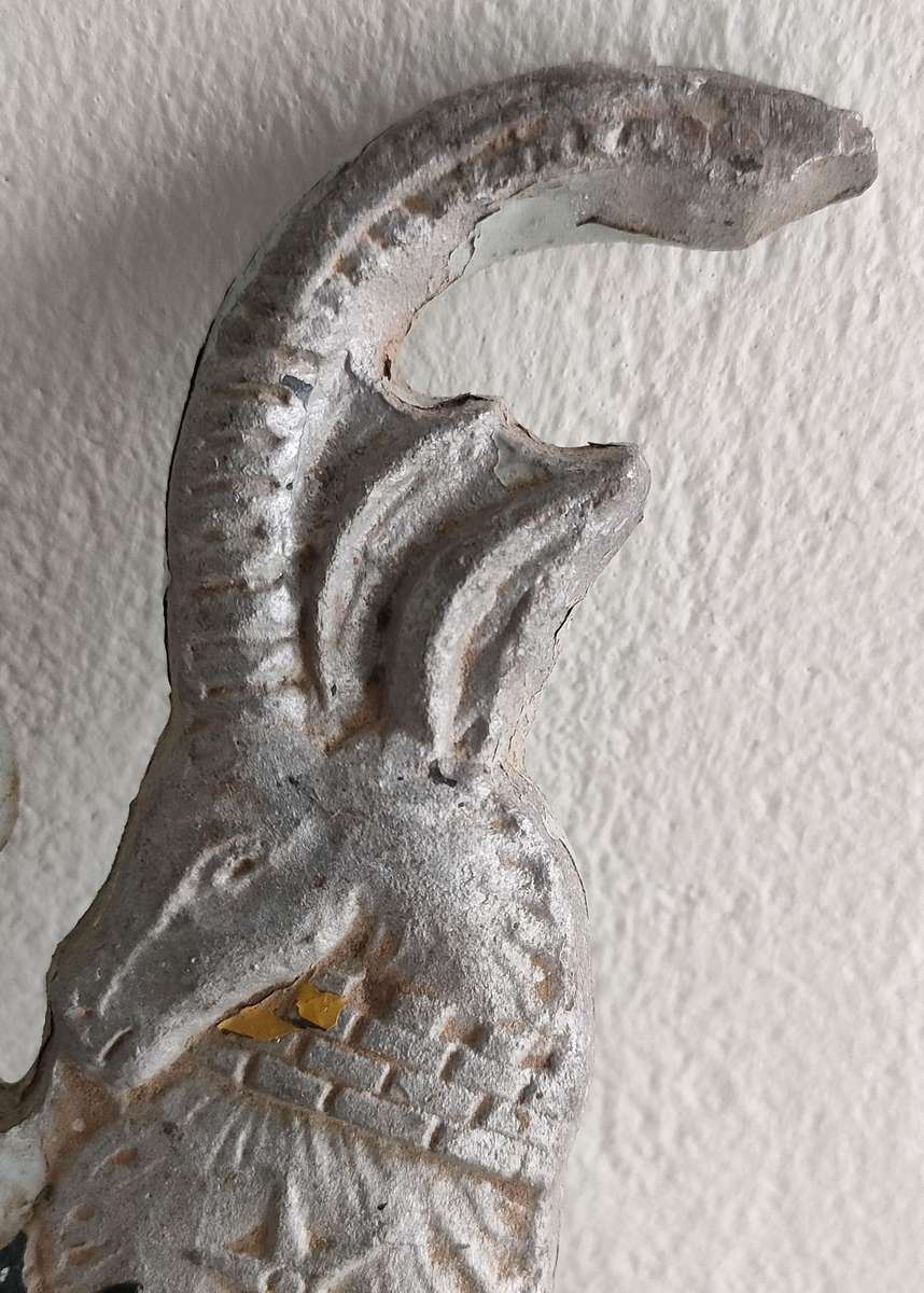 Large vintage handmade cast iron Coat of Arms - Unique quality item with wall attachments: 270 x250