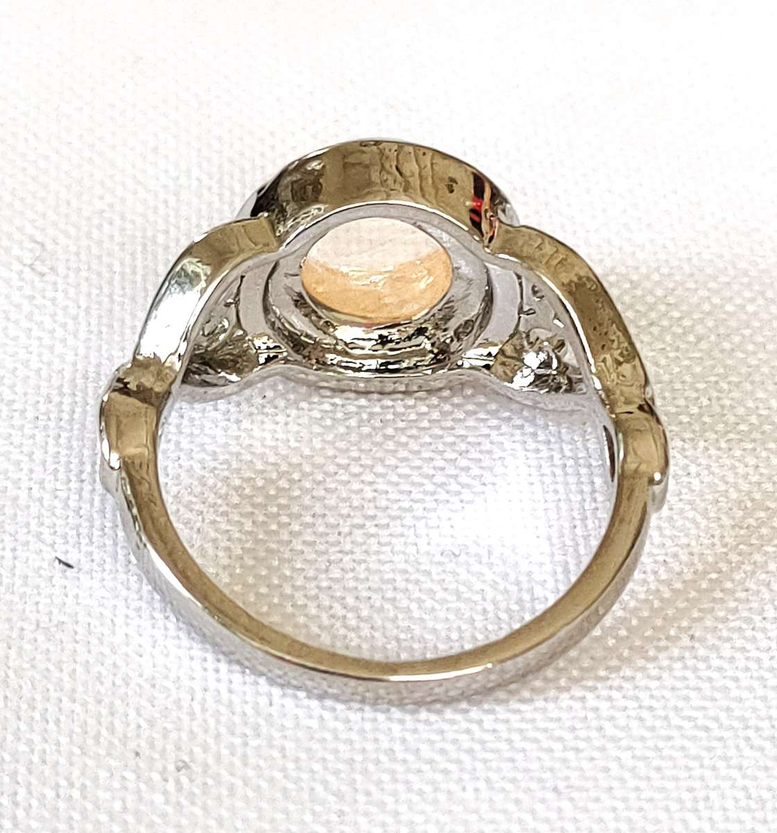 Moonstone ring - lab-created stone - size US 7