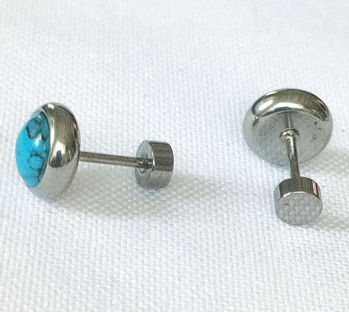 Turquoise earrings - lab created stones - studs