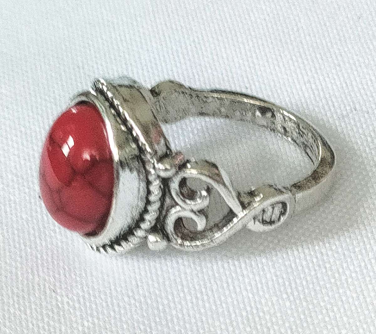 Dress ring -lab created Turquoise stone - size US 8