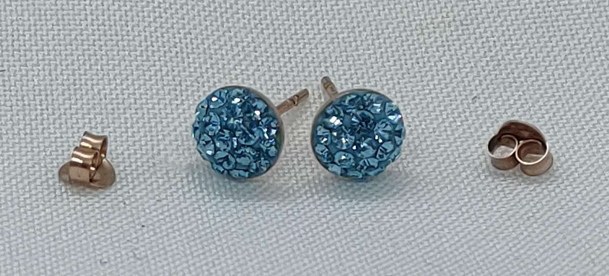 Sterling silver Austrian Crystal earrings - stamped 925 and covered in Rose gold