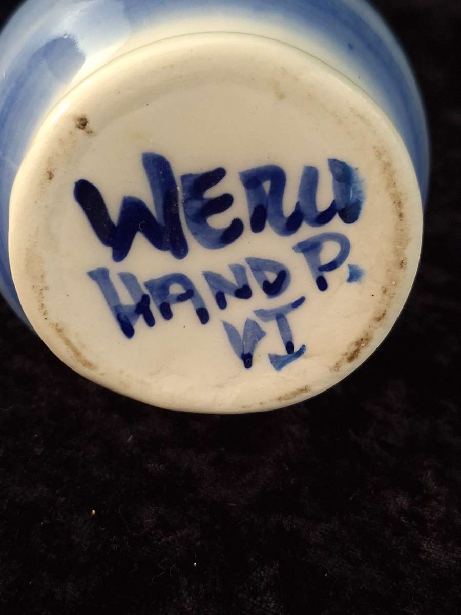 Beautiful Hand Painted Blue and White Vase