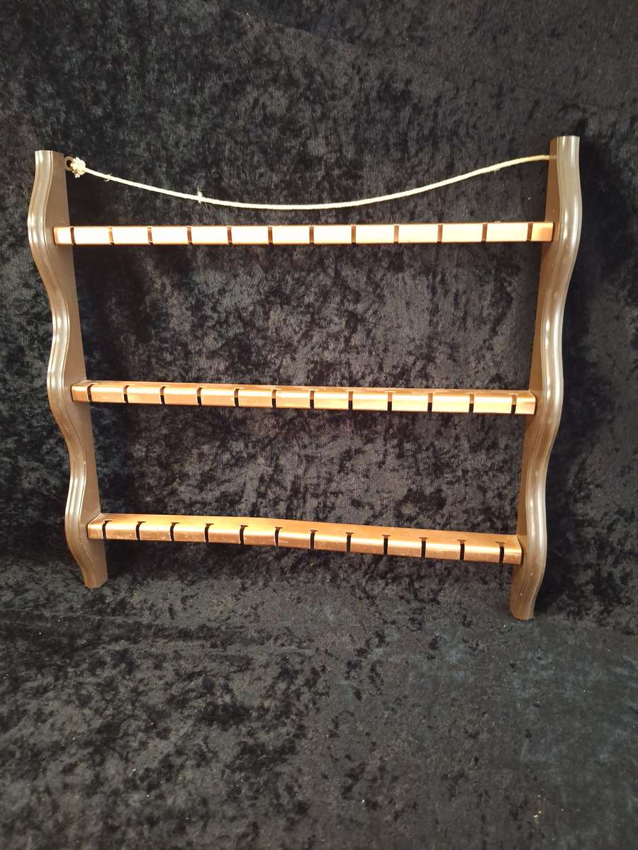 Vintage Medium Copper Plated and Plastic Teaspoon Display Shelf.