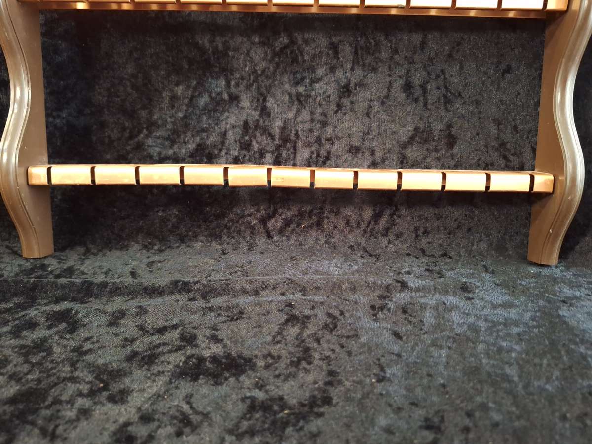 Vintage Medium Copper Plated and Plastic Teaspoon Display Shelf.