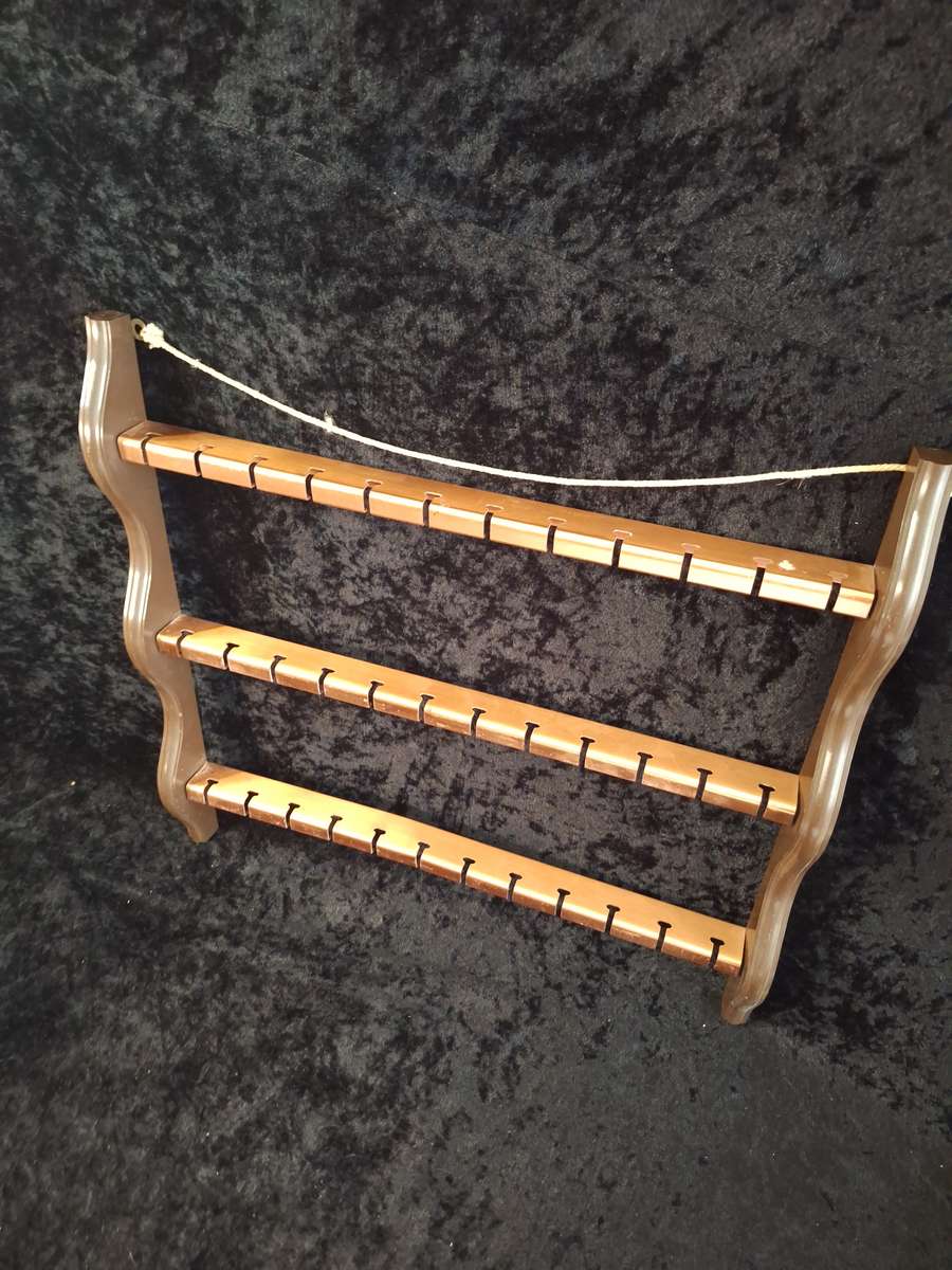 Vintage Medium Copper Plated and Plastic Teaspoon Display Shelf.