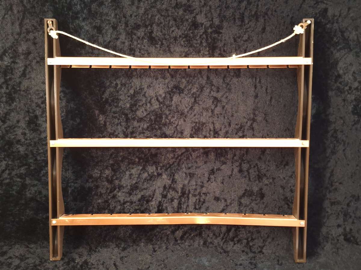 Vintage Medium Copper Plated and Plastic Teaspoon Display Shelf.