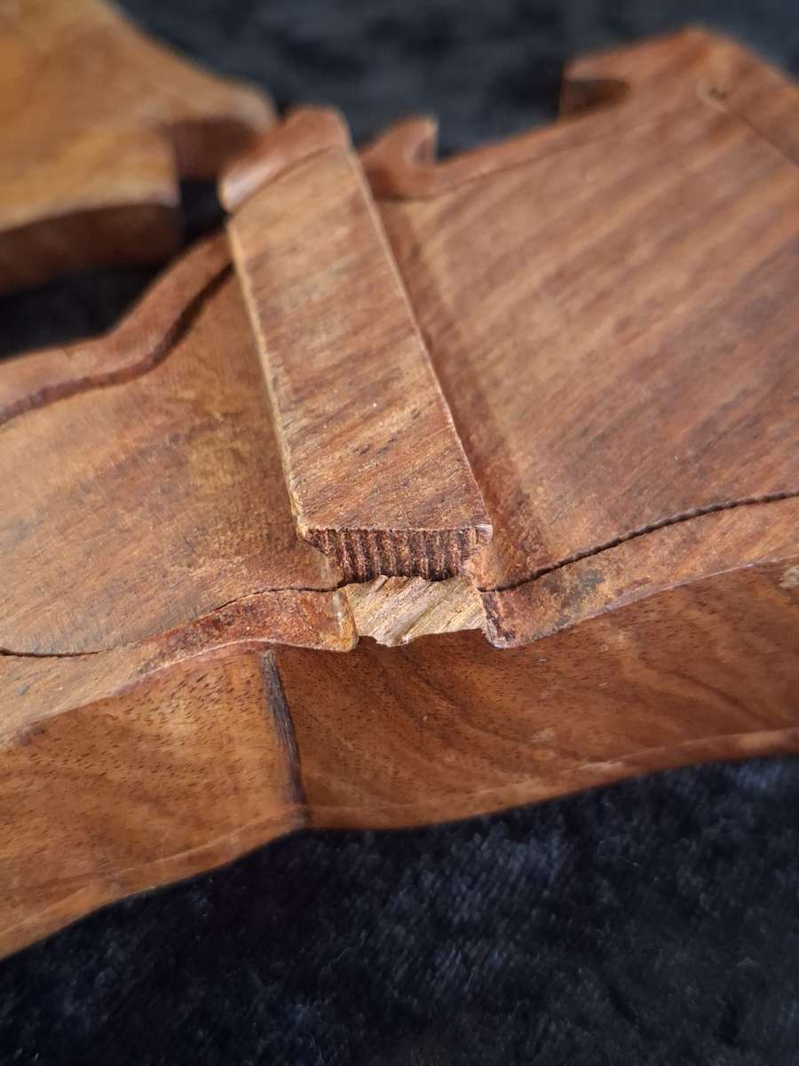 Vintage Wooden Hand Made Puzzle Box.