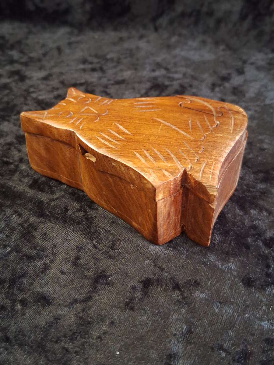 Vintage Wooden Hand Made Puzzle Box.