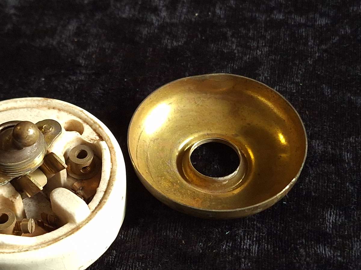 Vintage Brass and Porcelain Light Switch