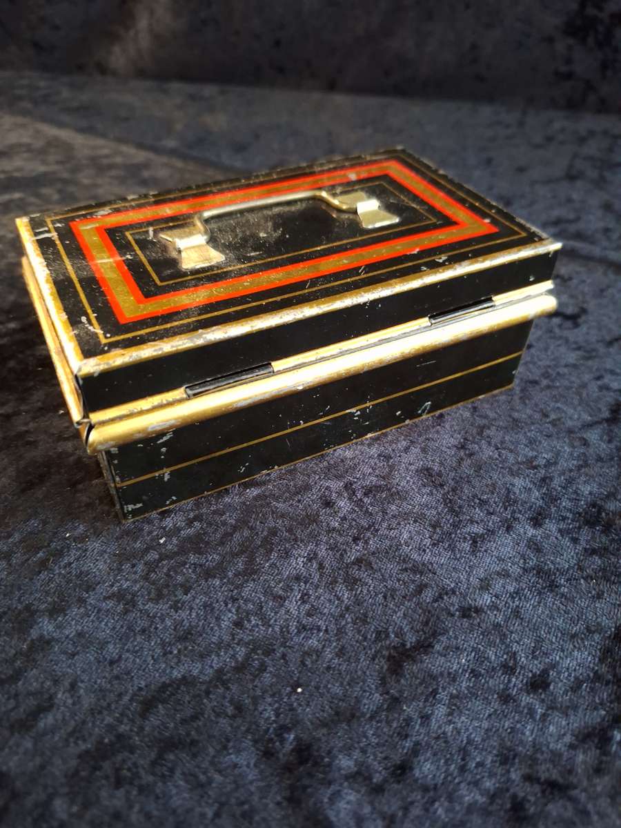 Vintage Tin Chad Valley Toy Money Box with Key