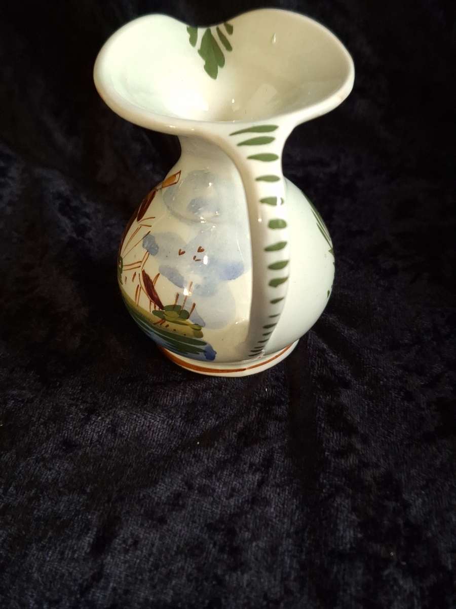 Vintage Unusual 1940's Hand Painted Delft Pitcher