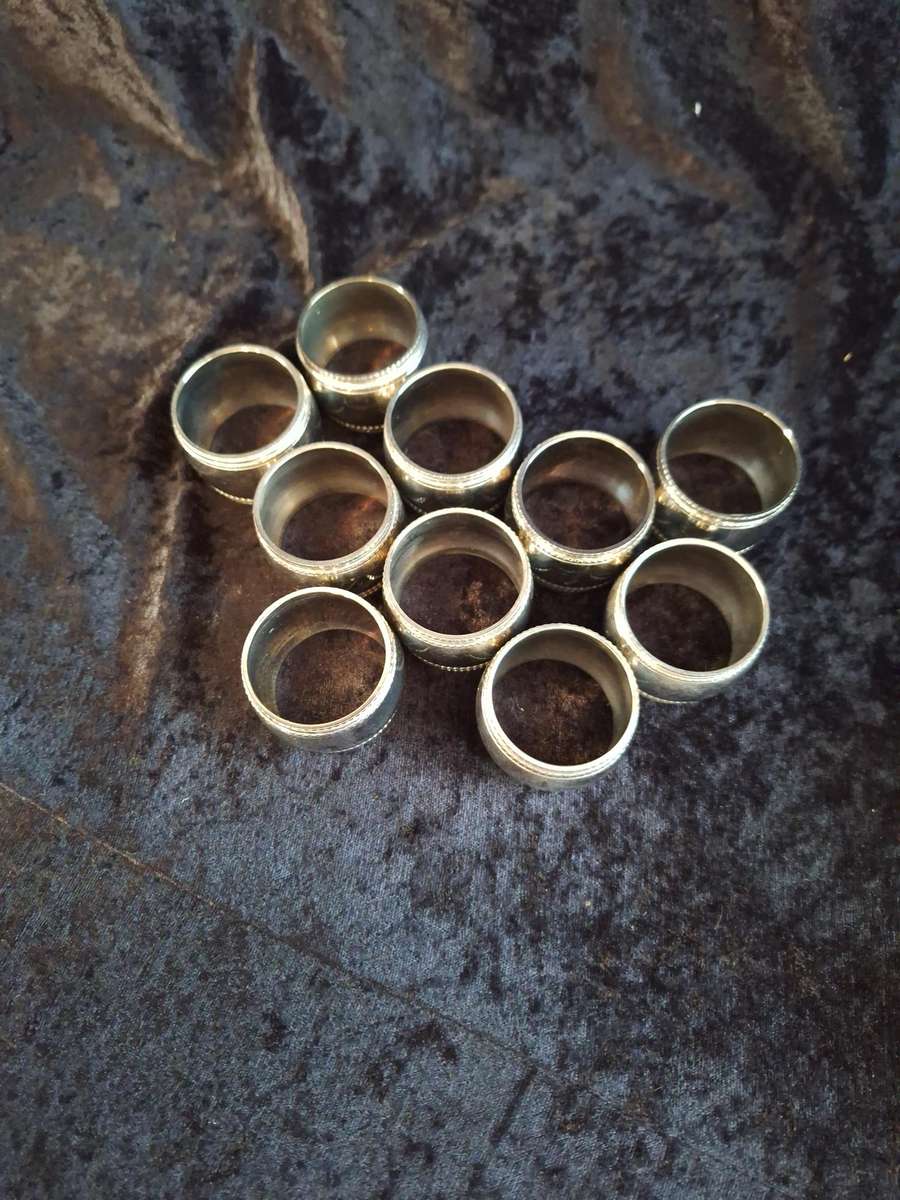 Chrome Plated Set of 10 Napkin Rings