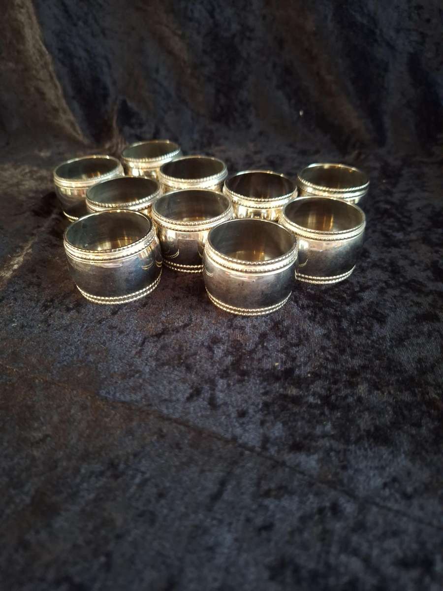 Chrome Plated Set of 10 Napkin Rings