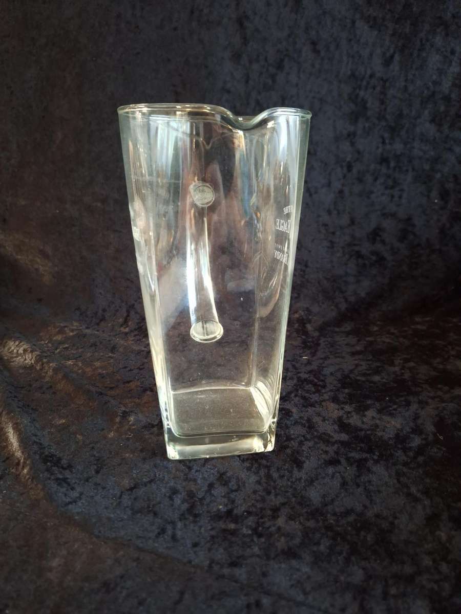 Vintage Glass Fish Eagle Brandy Pitcher