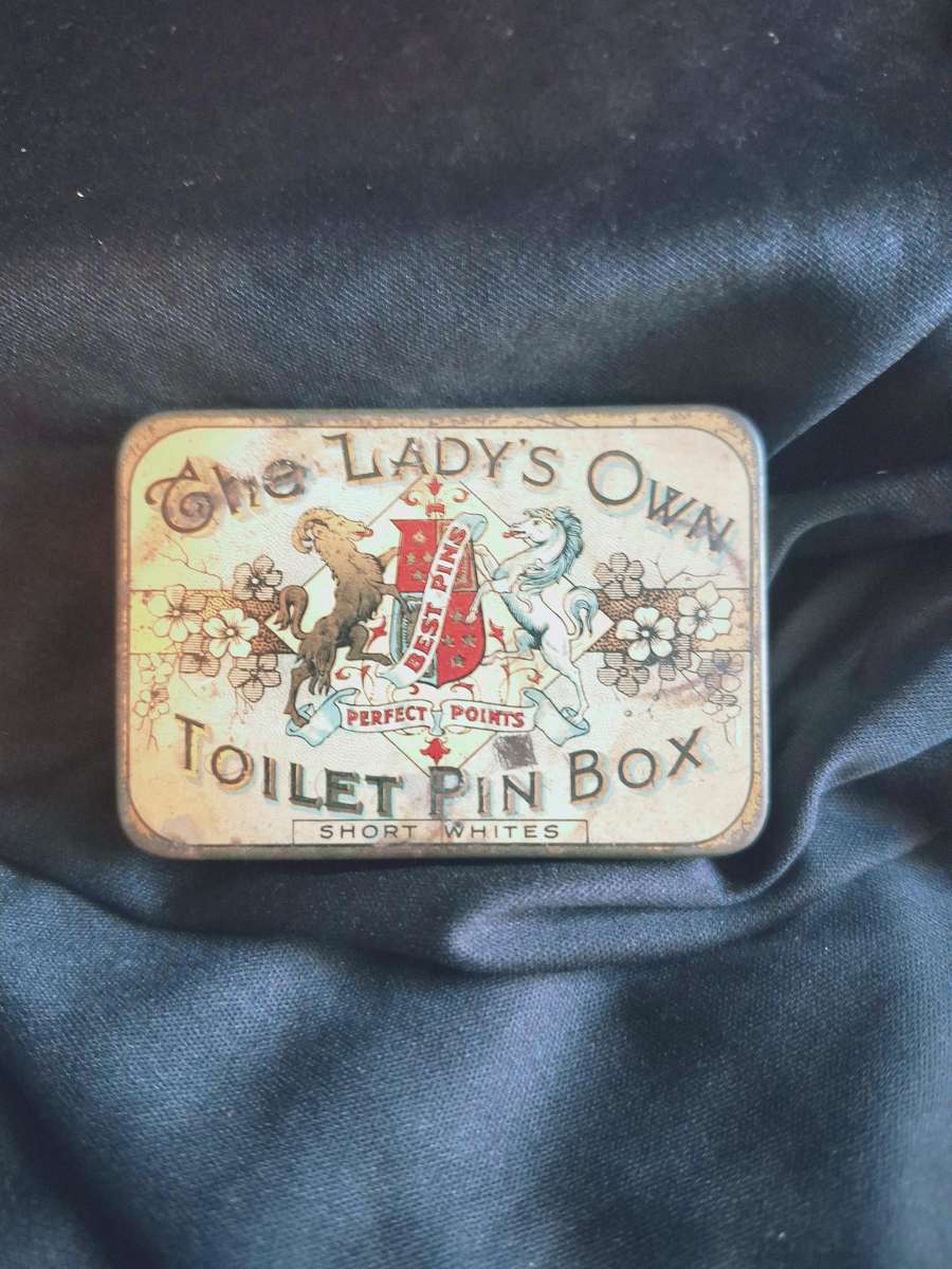Vintage "Lady's Own Toilet Pin Box" Tin