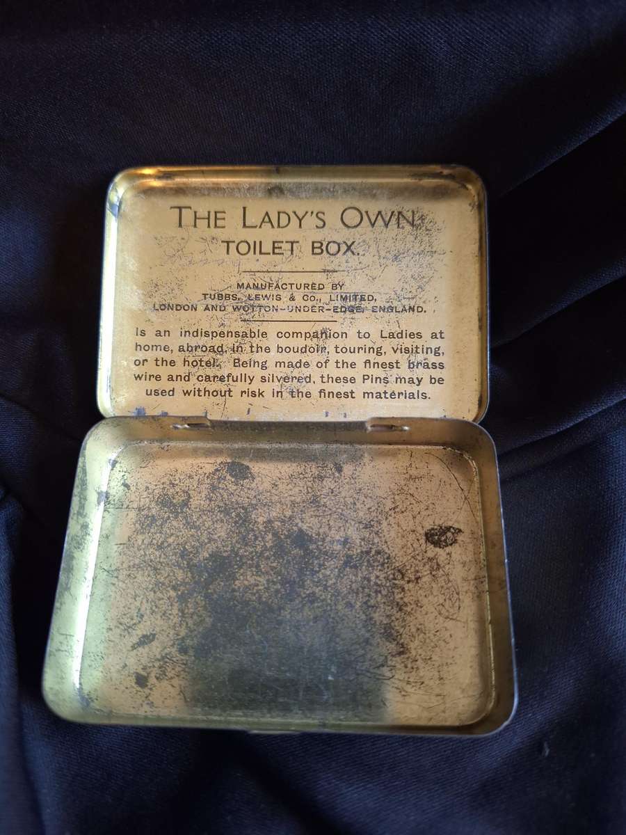 Vintage "Lady's Own Toilet Pin Box" Tin