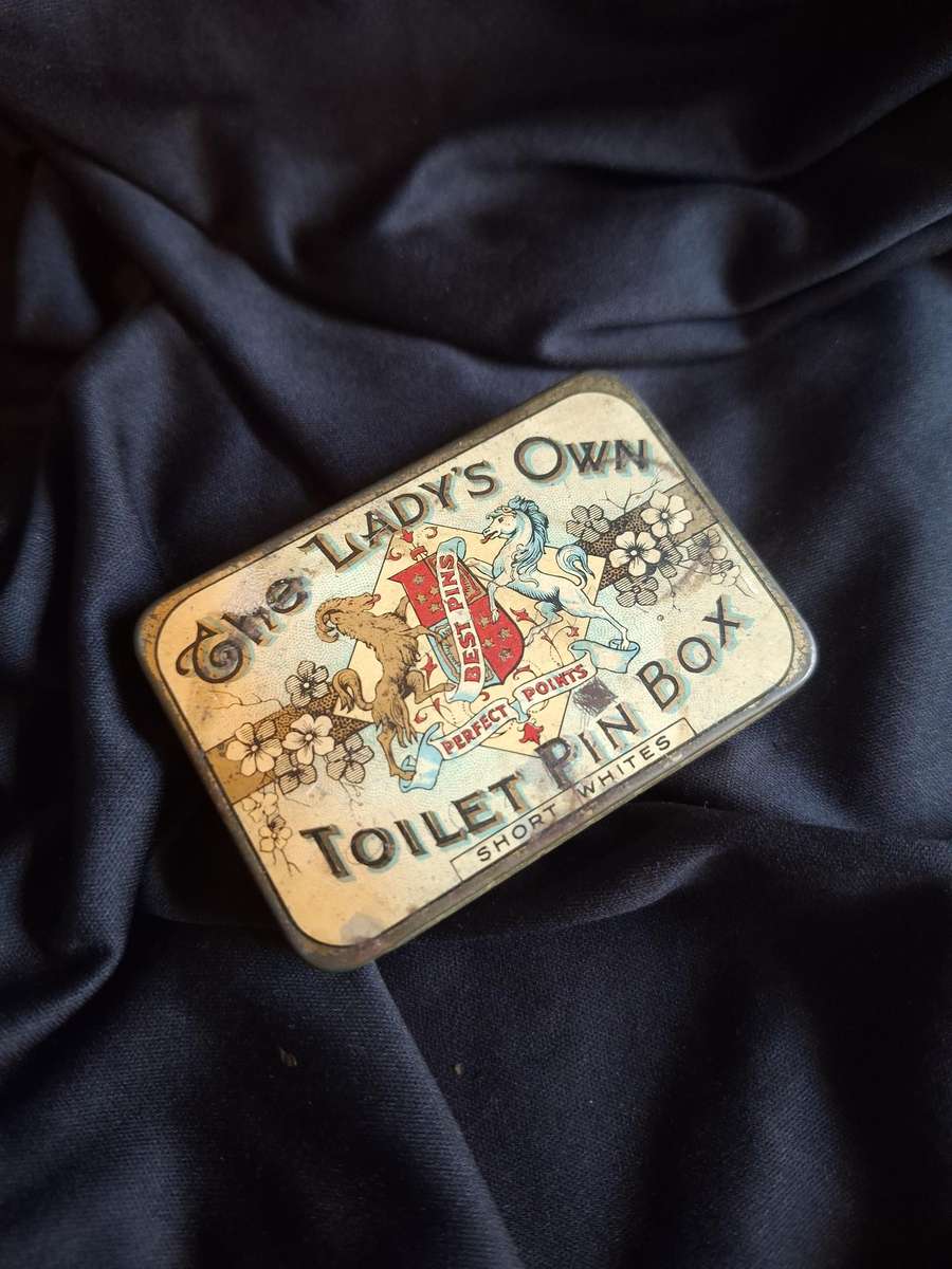 Vintage "Lady's Own Toilet Pin Box" Tin