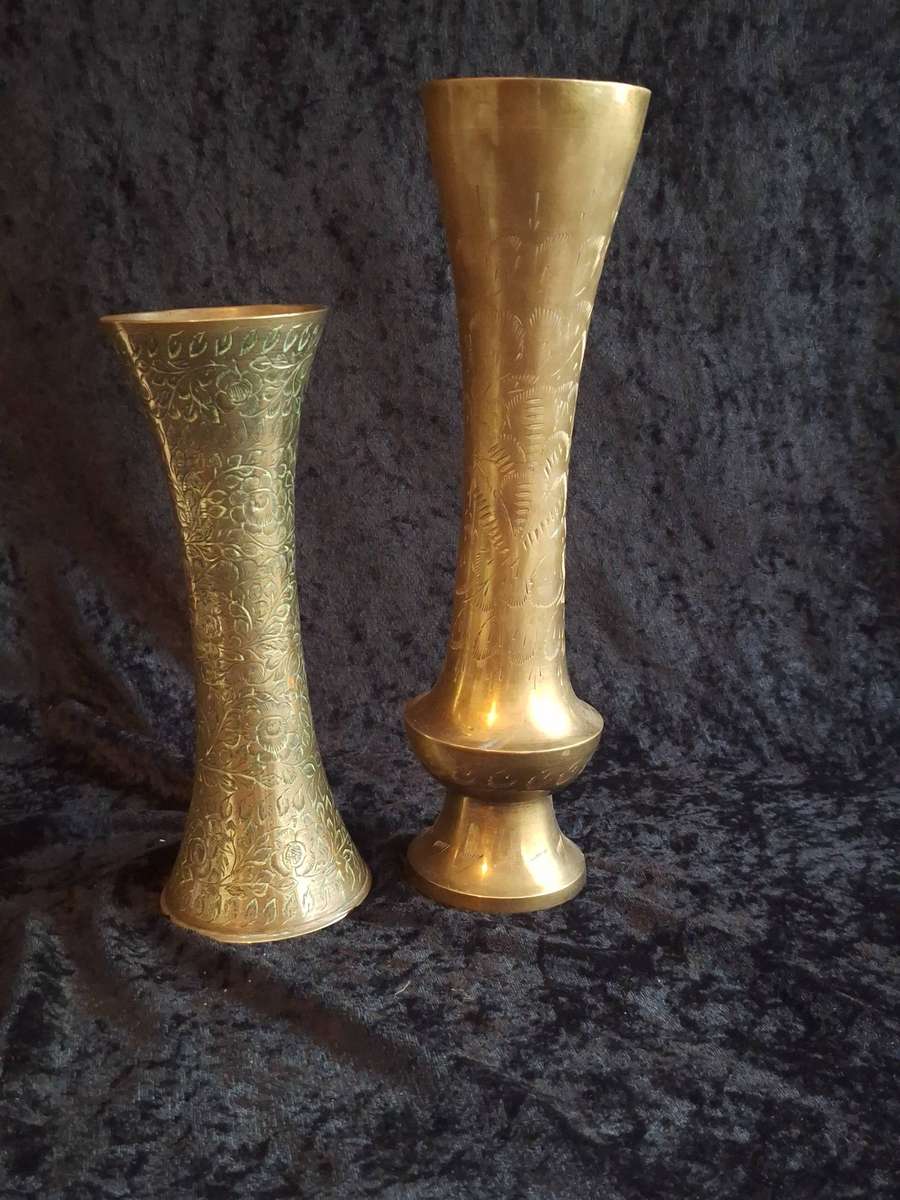 Set of Vintage Indonesian Brass Vases