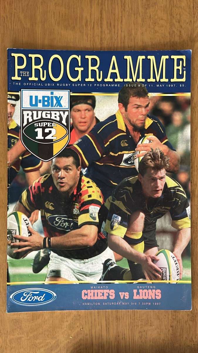 1997 Chiefs vs Lions at Hamilton Programme, details below