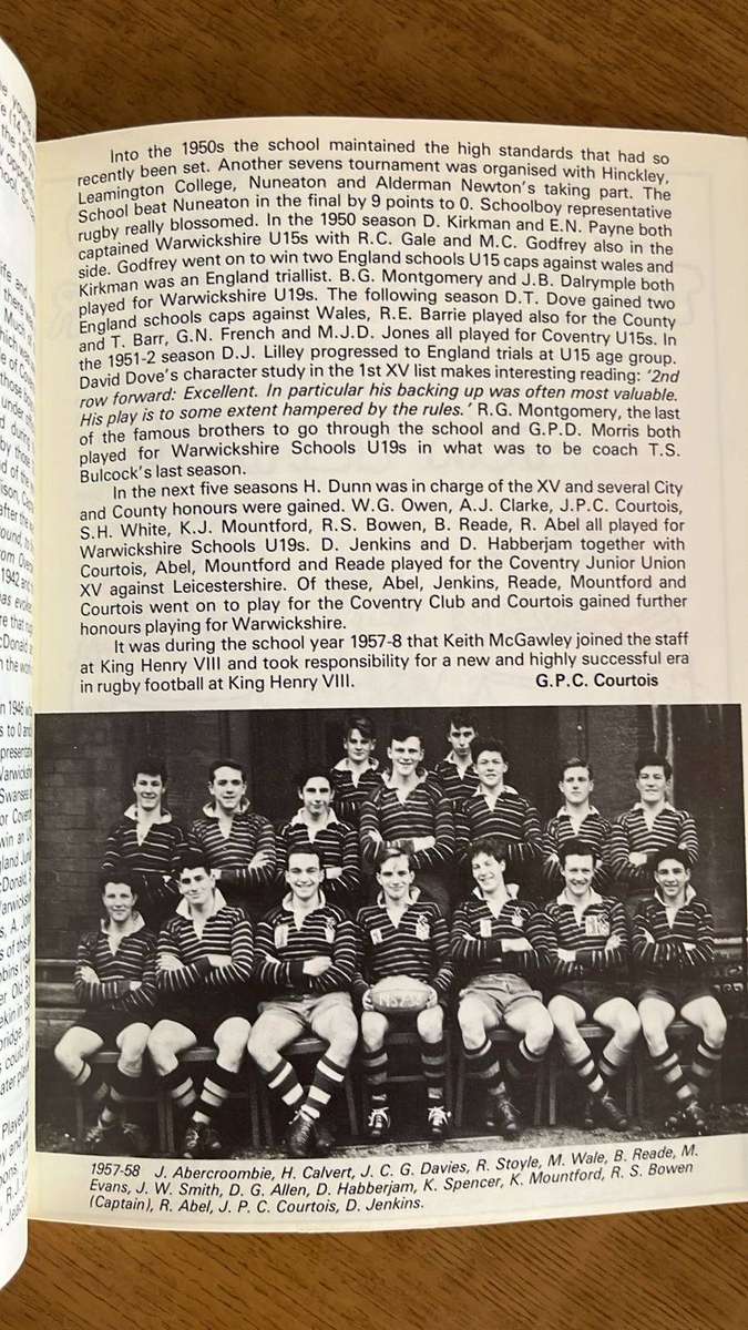 1881-1981 King Henry VIII RFC Centenary, details below