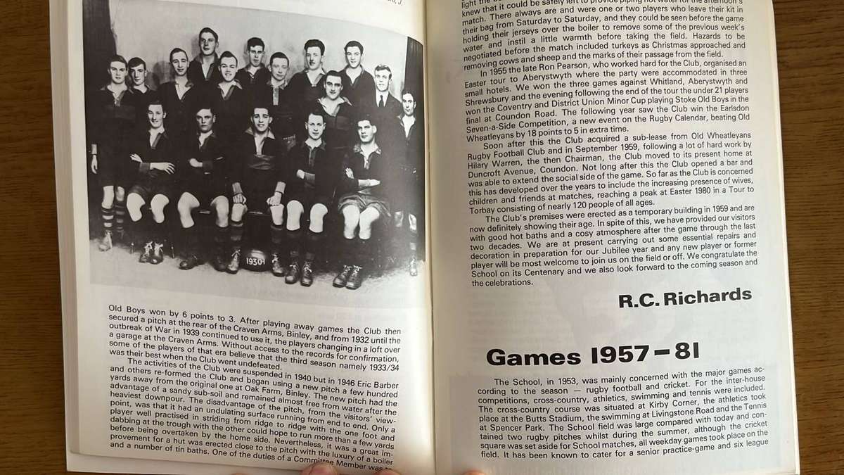 1881-1981 King Henry VIII RFC Centenary, details below