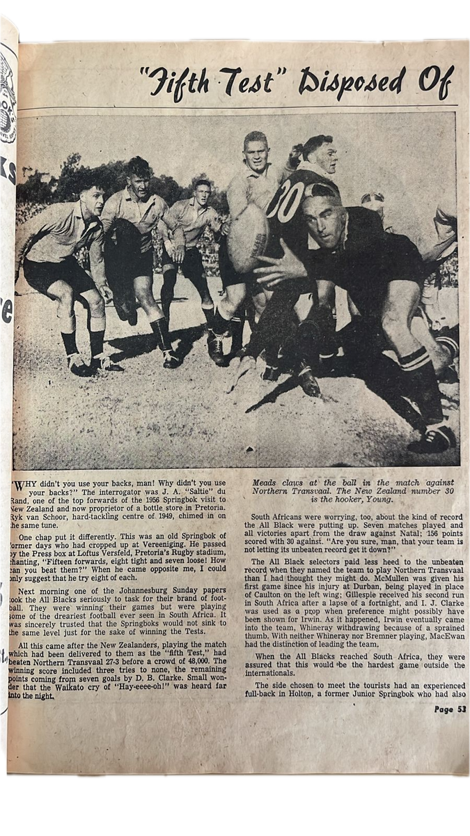 1960 All Blacks in South Africa Magazine & Pocket Book Guide, details below
