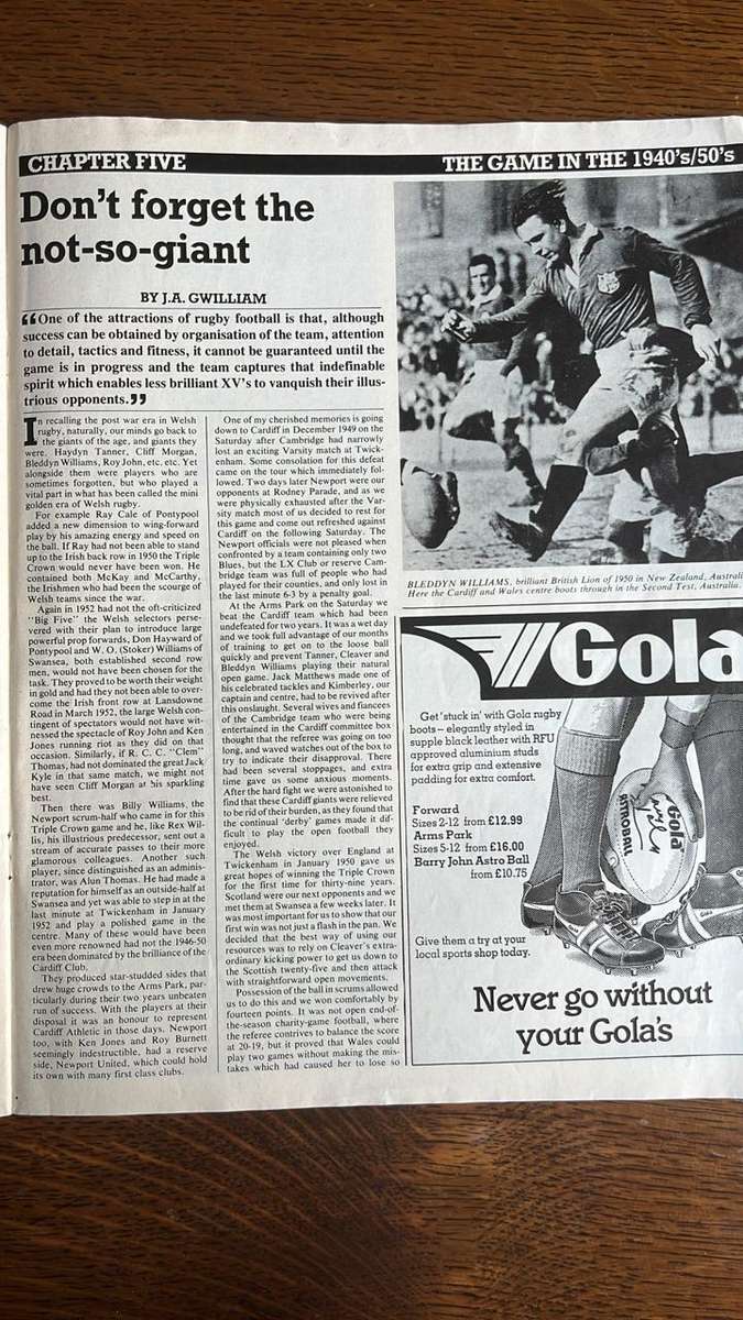 100 Years of Welsh Rugby, details below