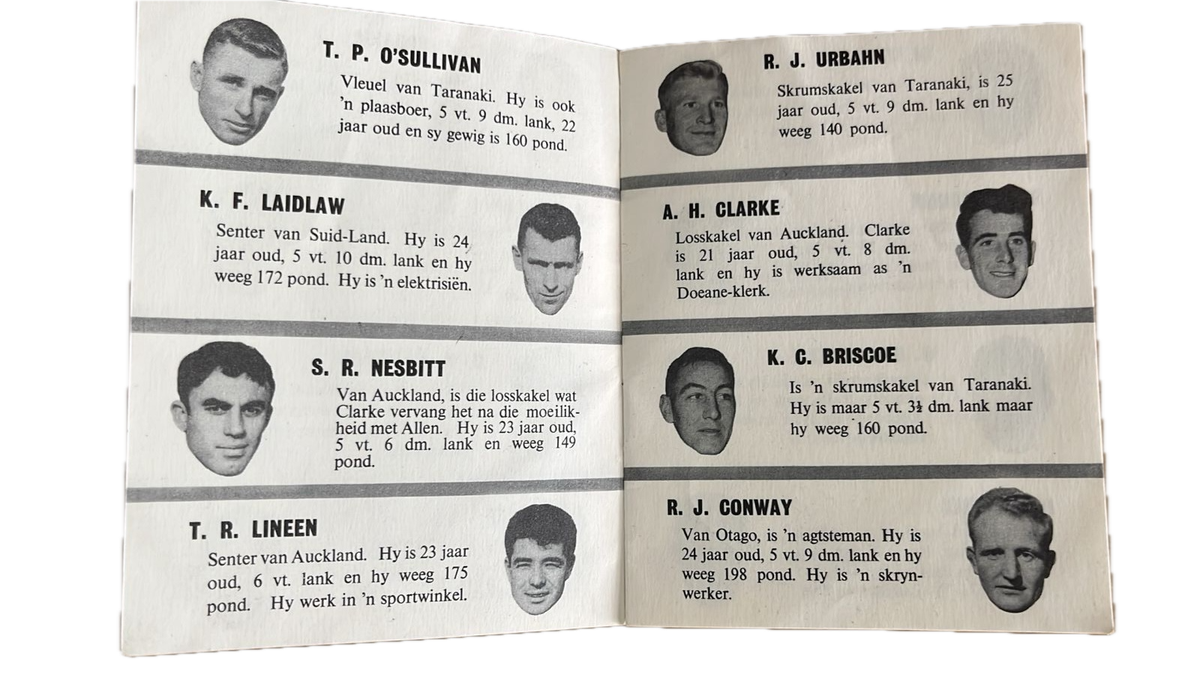 1960 All Blacks in South Africa Magazine & Pocket Book Guide, details below